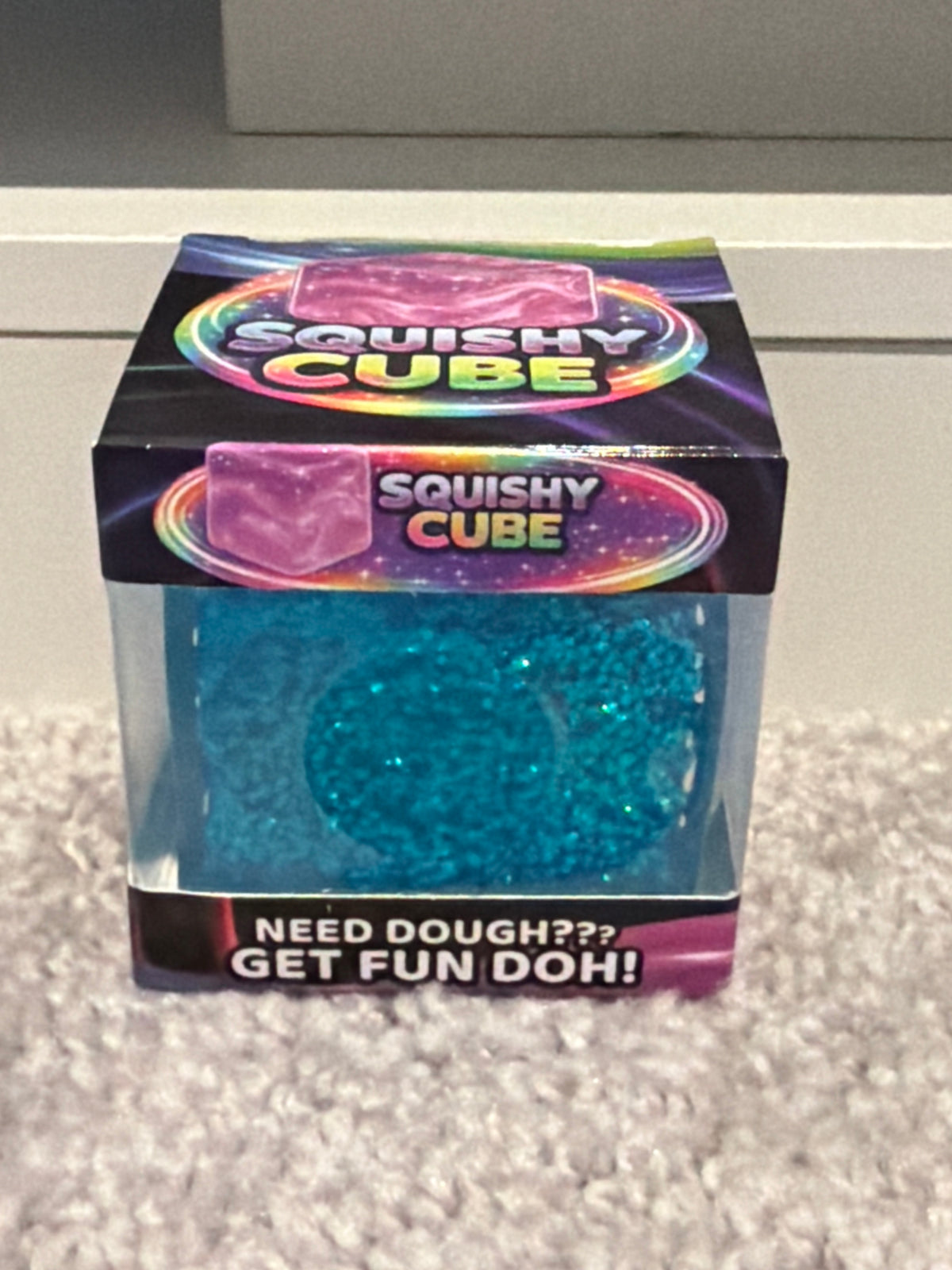 Fun Doh Squishy Glitter Cube