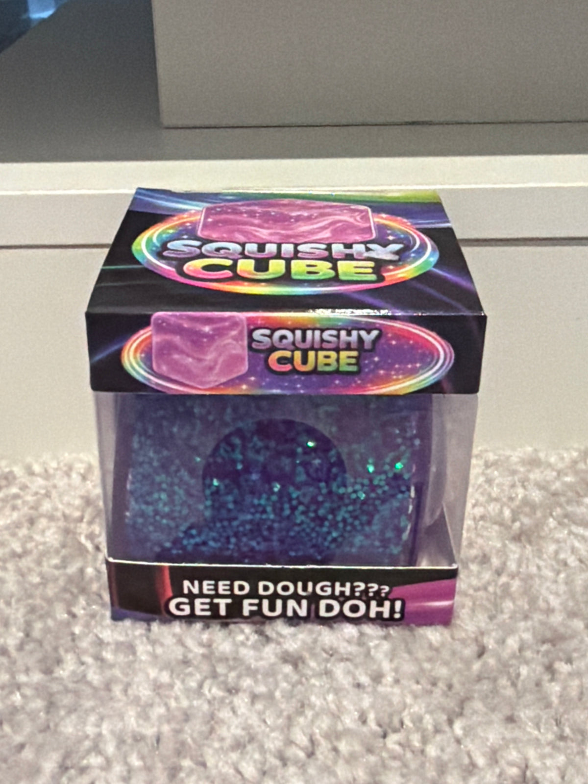 Fun Doh Squishy Glitter Cube